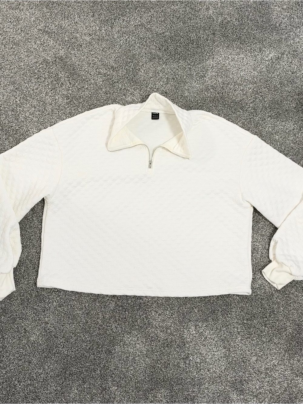 Quarter-Zip Textured Sweatshirt